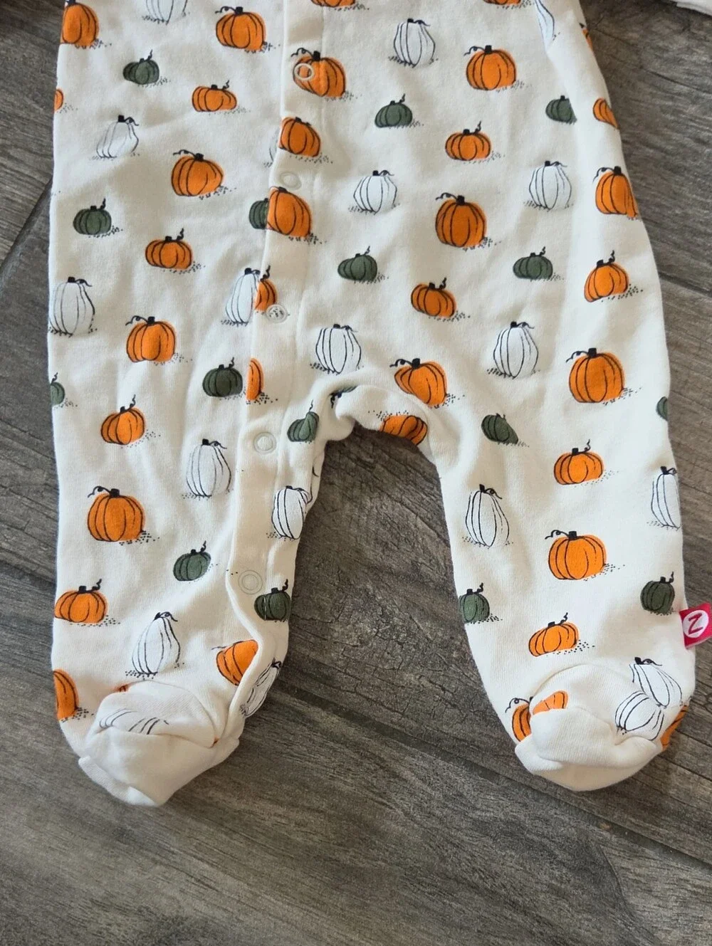 Zutano EUC 3 Months Pumpkin Print Footie Romper